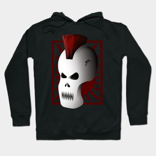 Punk Skull with Red Mohawk | Metal Skull Mask Hoodie